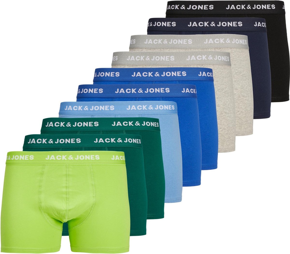 Lot De 10 Boxers Homme JACK & JONES - Jimmy Solid, Coton, Coupe Classique - 7