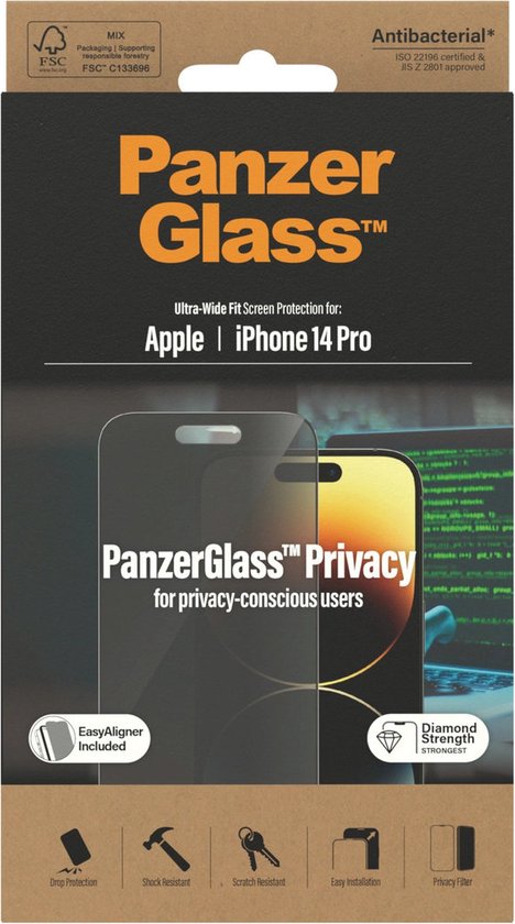 Protection d'écran PanzerGlass™ Privacy iPhone 14 Pro