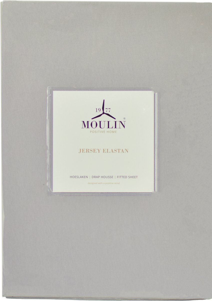 Moulin-Hoeslaken - Jersey - Elastan - Grey - 90/100-200/220cm - Hoek 40 cm