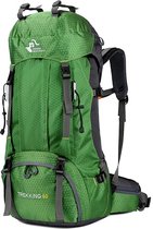 60L waterdichte lichtgewicht wandelrugzak met regenhoes, outdoor sportdagrugzak reistas voor klimmen, kamperen
