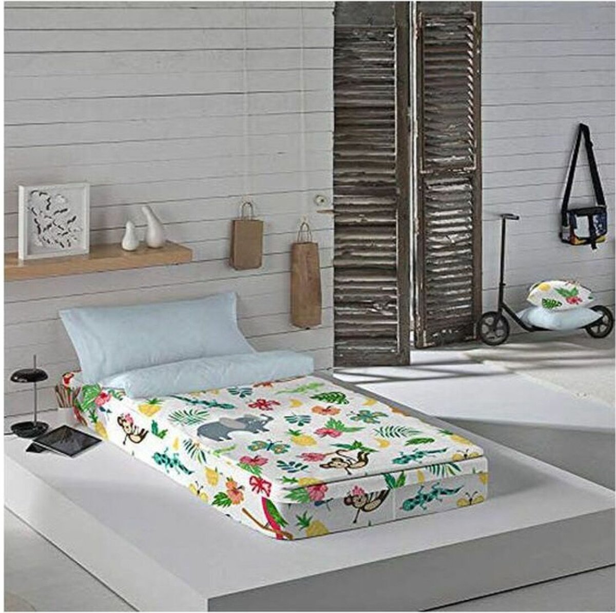 Gewatteerd beddengoed met ritssluiting Costura Jungle Exotic (90 x 190 cm) (Bed van 90)