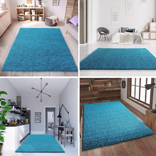 tapijt, woonkamer, aqua, hoogpolig, langpolig, modern, afmetingen: 160 x 230 cm