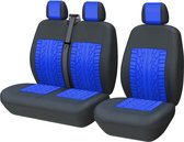 universele auto stoelhoezen voor bestelwagen vrachtwagen voorstoelen auto stoelhoezen 3D bandenspoor patroon 1 + 2 stoelhoes beschermers blauw