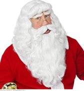 Widmann - Kerst & Oud & Nieuw Kostuum - Enige Echte Kerstman Baard, Snor En Pruik - Wit / Beige - Kerst - Verkleedkleding