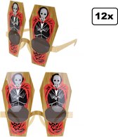 12x Luxe Bril doodskist met skelet - Thema feest halloween festival creepy griezel