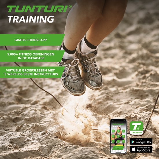 Tunturi Verstelbaar Speed Rope -Springtouw - Sport springtouw - Fitness springtouw - Groen - Incl. gratis fitness app