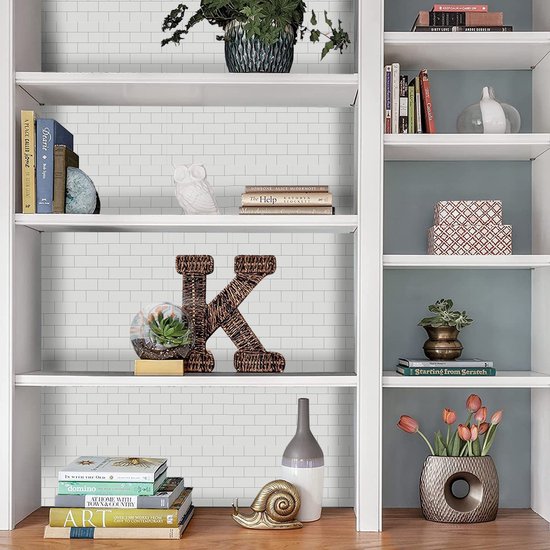 Ulticool Décoration Toilettes carrelages - Bandes de parement en briques Revêtement Mural Carrelage Métro Wit - 15x15 Cuisine - 15 pièces