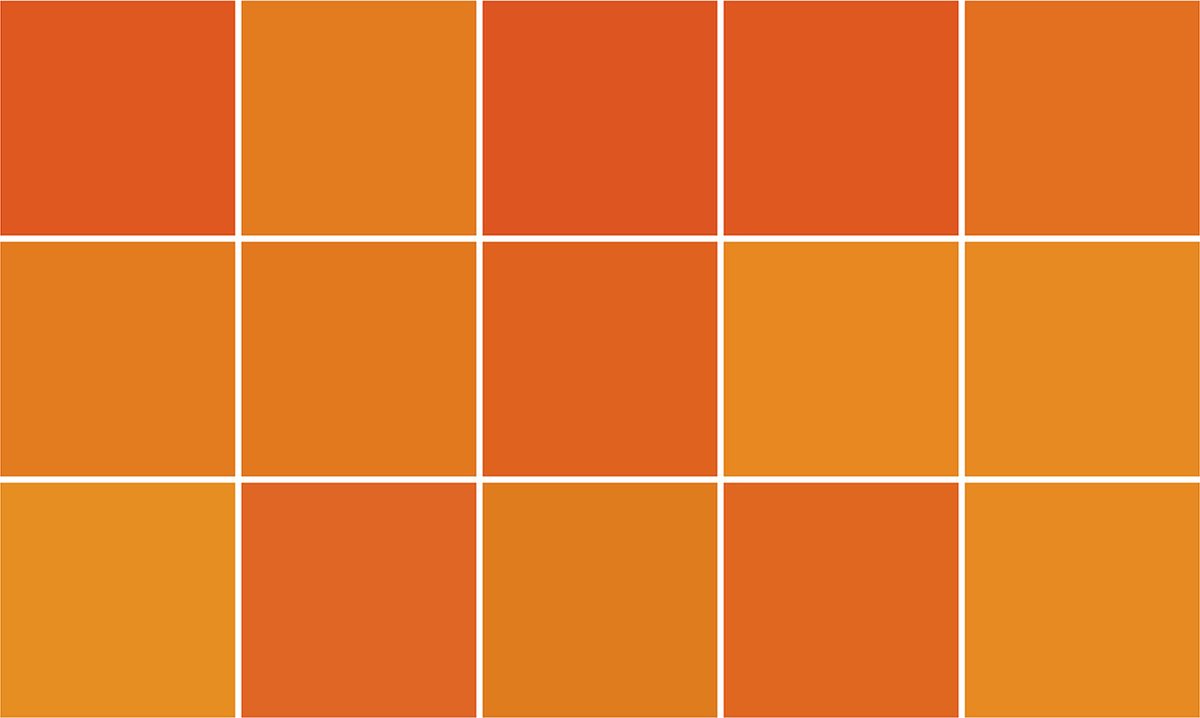 Plaktegels - Zelfklevende Tegels - 15x15 cm - Ulticool - Oranje Retro Vintage Kleuren - 15 stuks - Decoratie Sticker Tegels - Plakfolie Tegelstickers - Sticktiles - Badkamer - Keuken