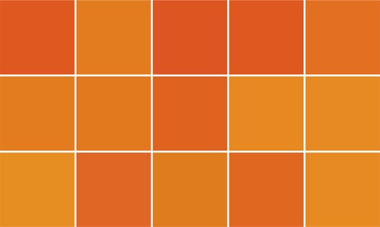 Ulticool Décoration Stickers carrelages - Couleurs Rétro Vintage Oranje - 15x15 cm - 15 pièces Adhésifs Foil Carrelage - Carrelage Adhésif Auto Adhésif - Sticktiles - Salle de Bain - Cuisine
