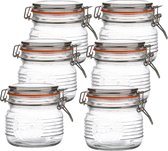 Urban Living Voorraadpot/bewaarpot - 10x - 500 ml - glas - met beugelsluiting - D11 x H11 cm