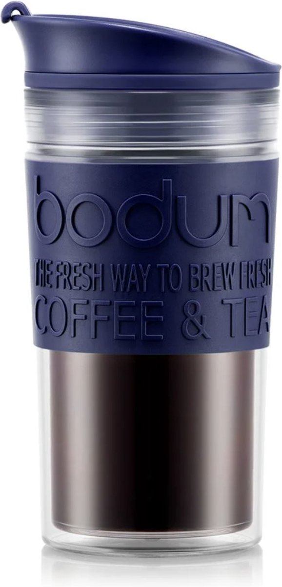 Bodum Thermos Cup Travel Mug Blauw Transparent 0,35 Litre | bol.com