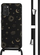 iMoshion Hoesje Geschikt voor Samsung Galaxy S20 Hoesje Met Koord - iMoshion Siliconen design hoesje met koord - Zwart / Sky Black