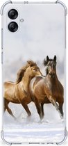 GSM Hoesje Geschikt voor Samsung Galaxy A04e Bumper Hoesje met transparante rand Paarden