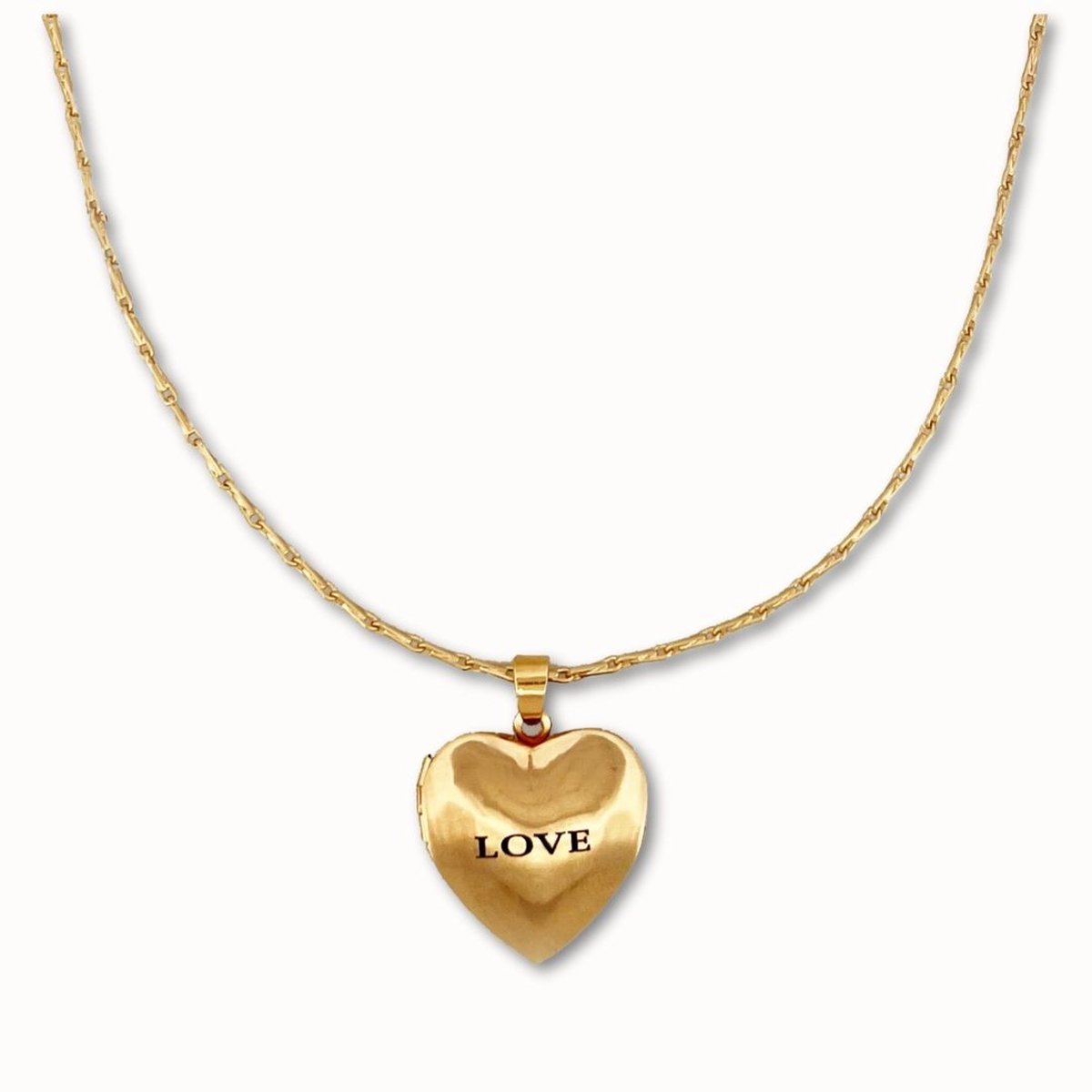 ByNouck Jewelry - Ketting Love Medallion - Sieraden - Vrouwen Ketting - Verguld - Liefde - Halsketting