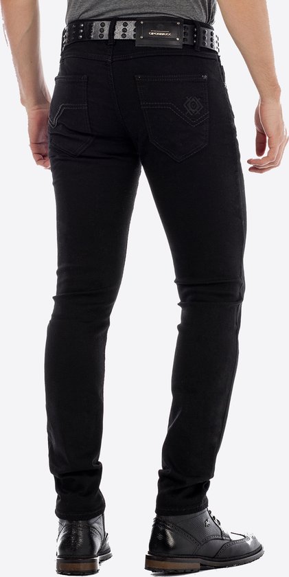 Jeans CIPO&BAXX Donna, Nero, Taglia 27W - Misto Cotone Con Elastan, Chiusura Con Cerniera