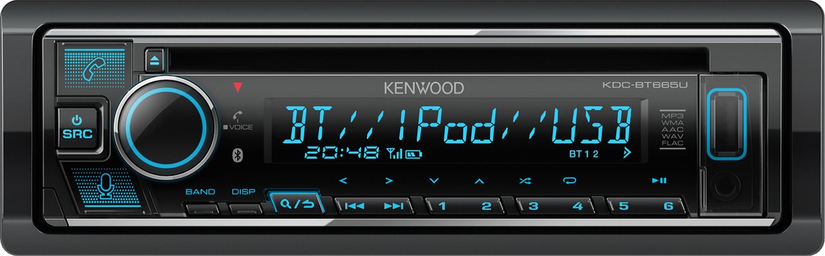 Kenwood KDC-BT665U Autoradio met Amazon Alexa voice service.
