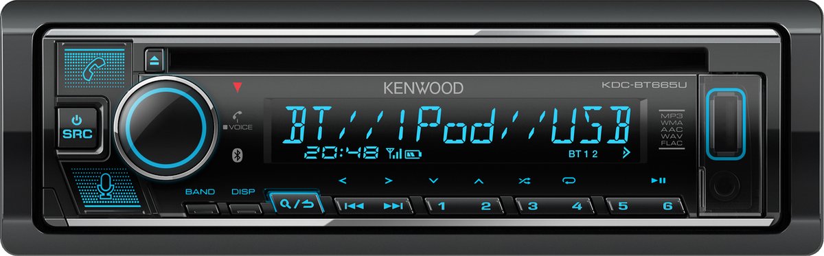 Kenwood KDC-BT665U Autoradio met Amazon Alexa voice service.