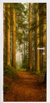 Deursticker Bos - Natuur - Bomen - Landschap - Bladeren - 75x205 cm - Deurposter