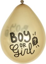 Boy Or Girl Ballonnen - Gender Reveal Party - Rubber - 6 stuks - Zwart / Goud