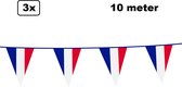 3x Vlaggenlijn Frankrijk 10 meter - Landen festival thema feest vlaglijn verjaardag fun party