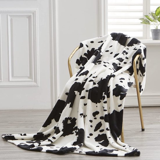 Koe deken, koeienpatroon, knuffeldeken, zwart-wit, zachte fleece deken,  wollig,... | bol