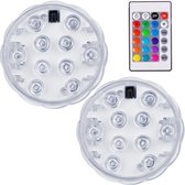 Spots LED étanches - RVB - 10 LED - Set de 2