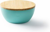 UBITE bio-based saladeschaal/serveerschaal XL inclusief deksel/snijplank - Aquamarine Groen - duurzaam - 27 cm