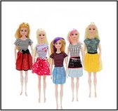 EPIN | Kleding Voor Barbie's | Poppenkleding | Kleertjes | Poppenkleertjes | Barbie Accessoires | Geschikt Voor Barbie Poppen | 5 Delige Set Jurkjes