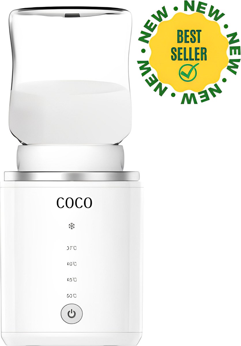 Coco Flessenwarmer – Draagbare Baby Flessenwarmer voor onderweg – Draadloos – Oplaadbare via USB – Snelle Verwarming