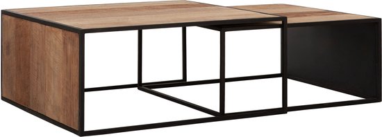 DTP Home Coffee table Cosmo square, set of 2,35x80x80 cm, recycled teakwood