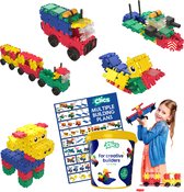 Clics Build & Play 8-in-1 bouwblokken– DUURZAAM SPEELGOED gemaakt van GERECYCLEERDE kunststof- bouwset 5 in 1 - speelgoed 4,5,6,7,8 jaar jongens en meisjes- educatief speelgoed- Montessori speelgoed- constructie speelgoed