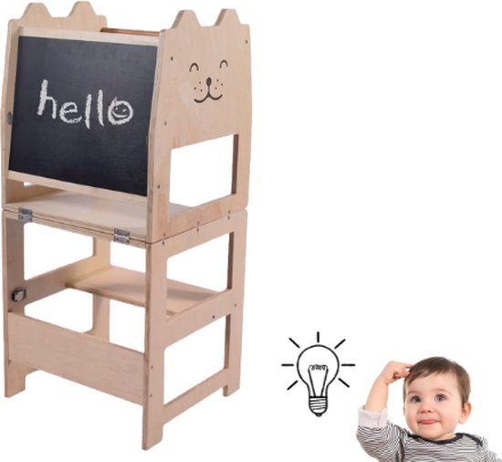 Montessoriaanse leertoren, opvouwbaar, multifunctioneel Montessoriaanse leertoren, opvouwbaar, multifunctioneel