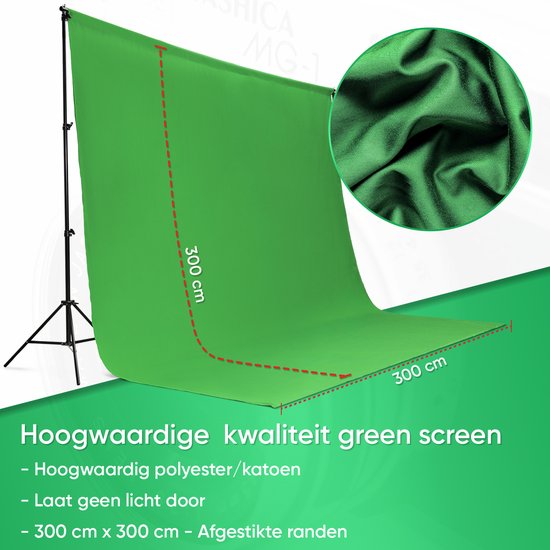 PIXETOOL Fotostudio Set Green Screen Softbox Steun Statief Foto