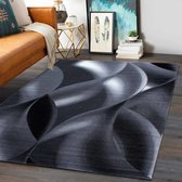 Flycarpets Marlon Vloerkleed -Modern Laagpolig- Grijs / Zwart - 80x300 cm