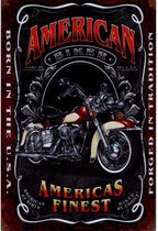 Metalen wandbord Motor American Biker - 20 x 30 cm