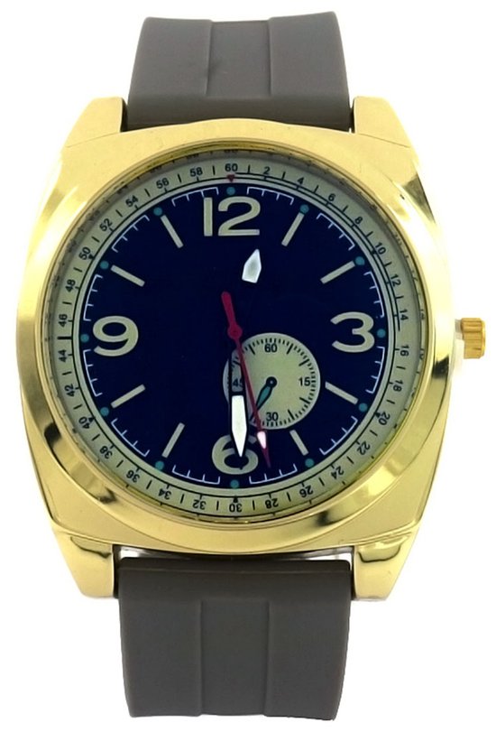 Horloge - Kast 40 mm - Metaal en Rubber - Goudkleurig