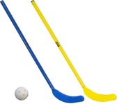 MDsport - Unihockeystick - Basis - Set - 2 sticks + 1 bal - Blauw / Geel