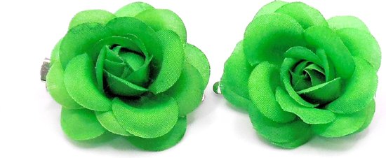 2 roosjes klein met duckklem groen