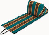 Besarto - Strandmatras - strandmat - opblaasbare rugleuning - Sunbrella stof - 3 standen - oprolbaar - lichtgewicht - Made in EU - wasbaar - kleurecht - compact - lakeside