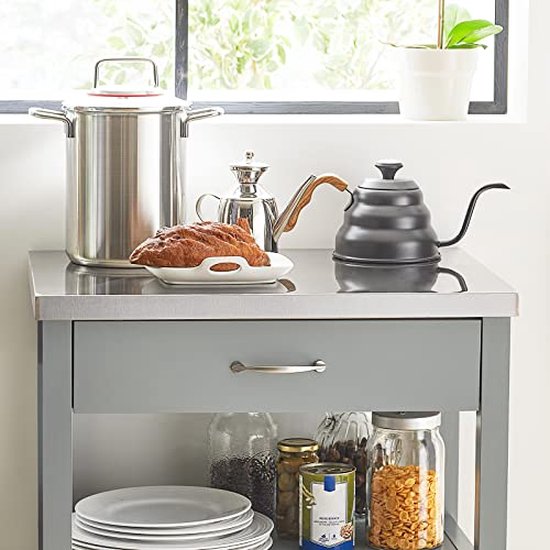 HOMCOM Kitchen trolley with drawer, cupboard, open shelves HOMCOM Kitchen trolley with drawer, cupboard, open shelves