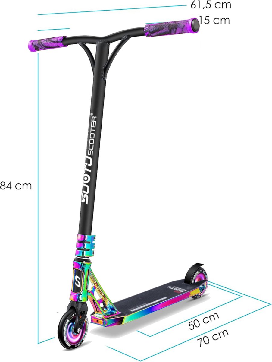 Trottinette Freestyle SUOTU - Roues 110mm 85A, Roulements ABEC 9, Direction 360°, Aluminium - Pour Enfants, Ados, Adultes, Charge Max 100kg