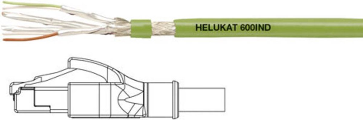 HELU 806623 RJ45 Netwerkkabel, patchkabel CAT 6A S/FTP 10.00 m Groen PUR-mantel, Afscherming gevlochten, Folie afscherm