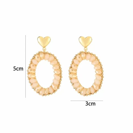 Bijoutheek Clips d'oreilles Ovales Perles Colorées Blauw