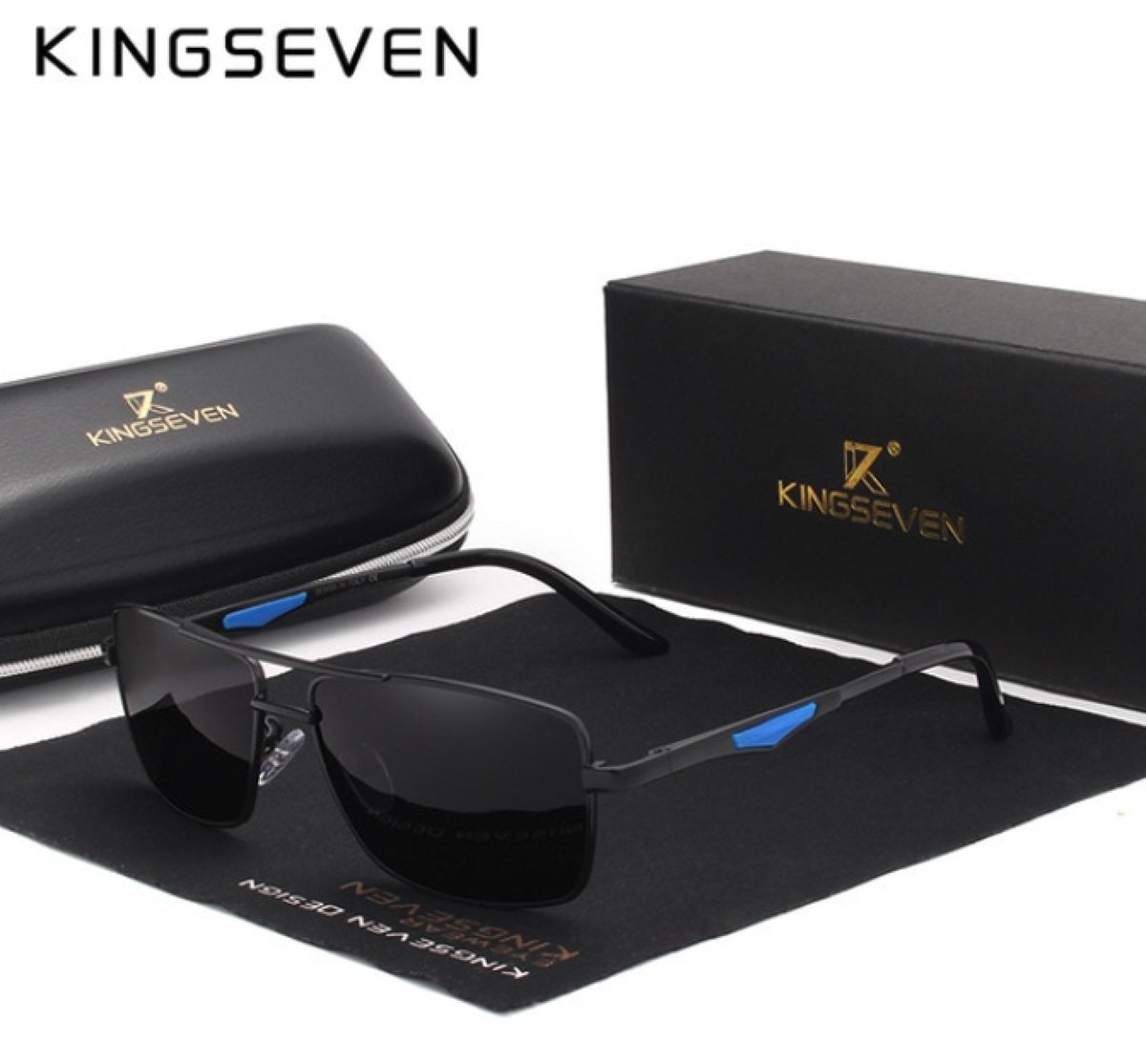 KingSeven Blackstar - Zonnebril Heren - Pilotenbril met UV400 en polarisatie filter - Z196 - KINGSEVEN K7