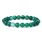 Bixorp Gems Groene Portland Agaat Edelstenen Armband 8mm - Edelsteen Kralenarmband - Spiritueel Cadeau - 18cm