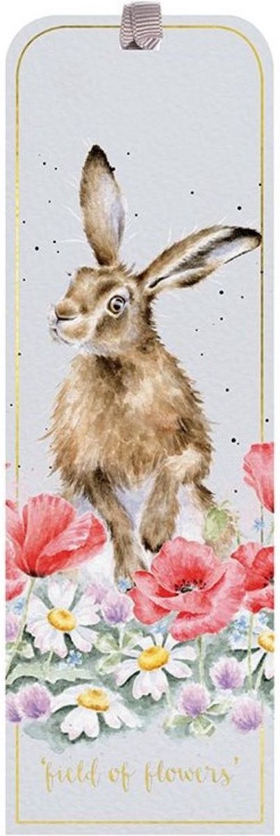 Wrendale Boekenlegger - 'Field of Flowers' Hare Bookmark