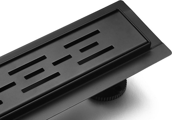 Bride de drain de douche en acier inoxydable Aloni avec siphon amovible 80 cm Noir mat