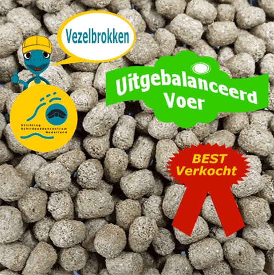 Vezelbrokken voor Landschildpadden - Uitgebalanceerd Voer - 1000g