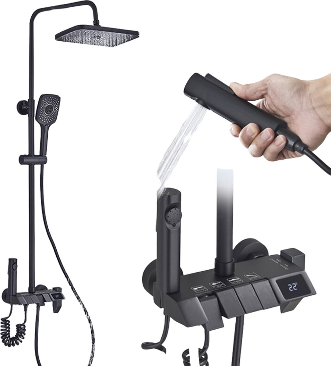 Topshelf Douchekraan Set Compleet Douchesysteem Met Led Display