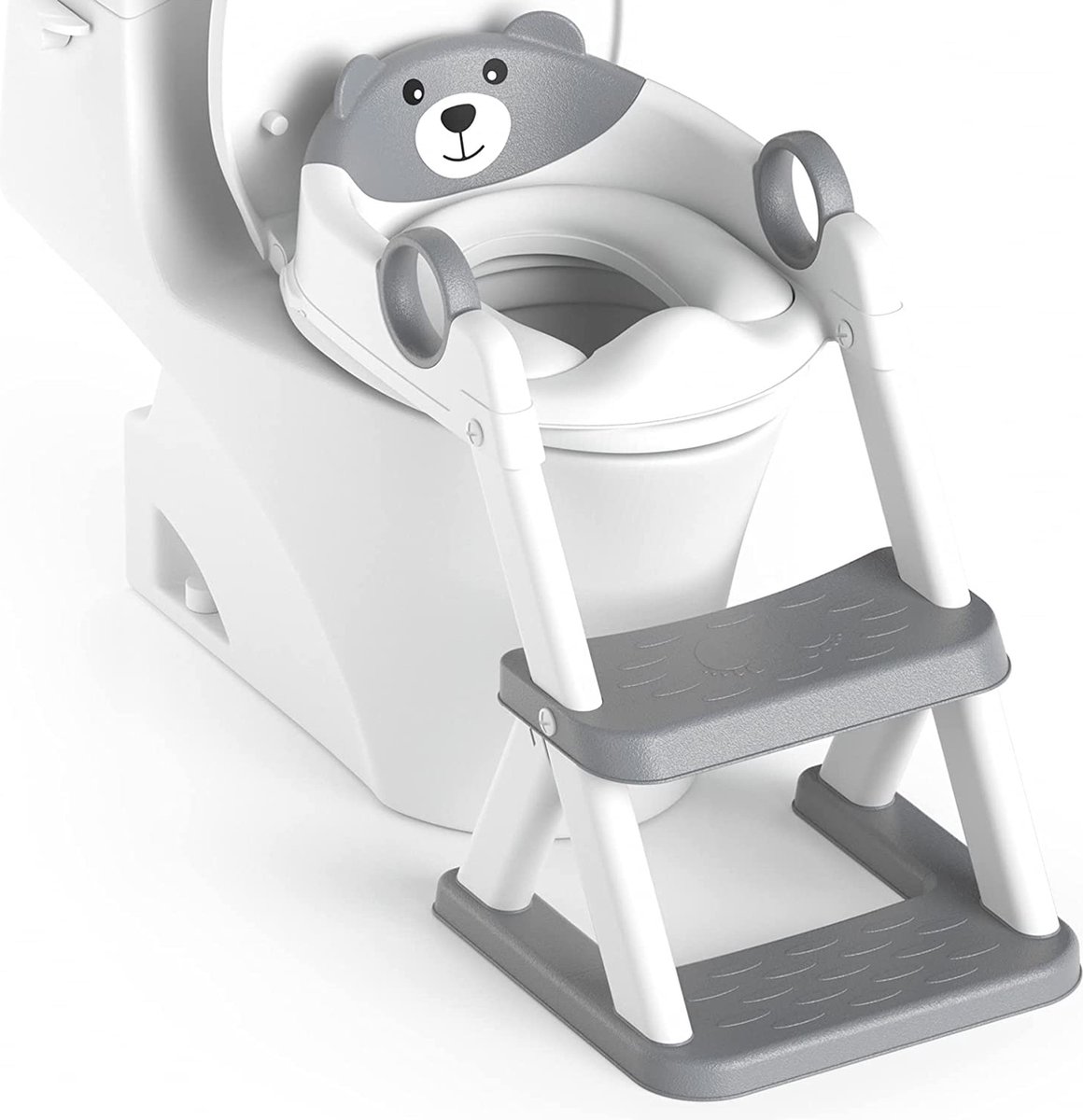 REDUCTEUR DE WC Siège de toilette pour enfant Pédale antidérapante Réglable  en hauteur Bleu clair + bleu